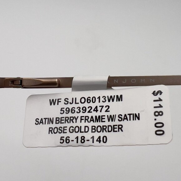 Sean John SJLO 6013 512 Eyeglass Frame Butterfly Satin Berry Rose Gold 56-18-140